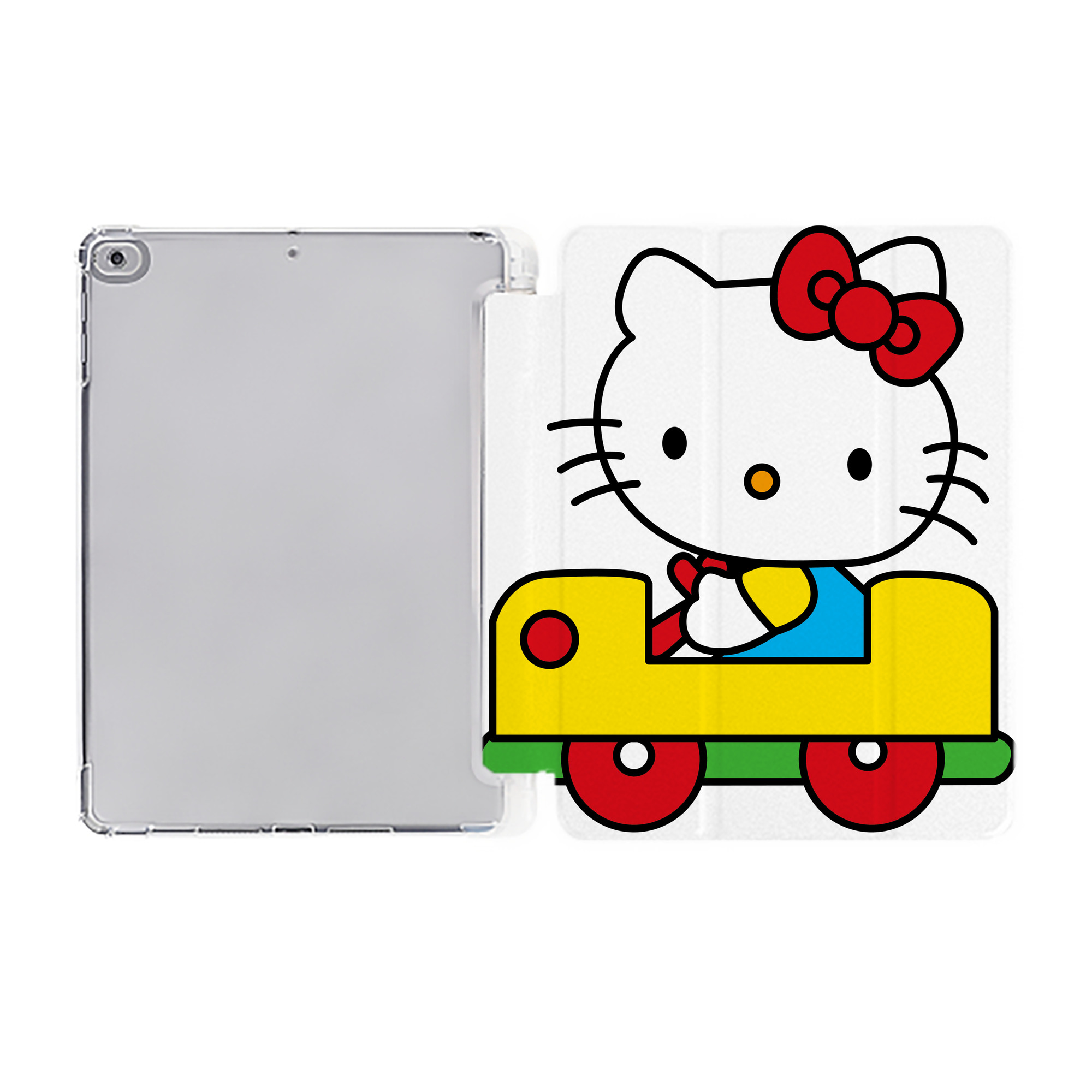 （画像用） Hello Kitty ハローキティ IPad ケース ペン収納付き 三つ折りスタンド PUレザー×シリコン 対応機種9.5/10.5/10.9インチ
